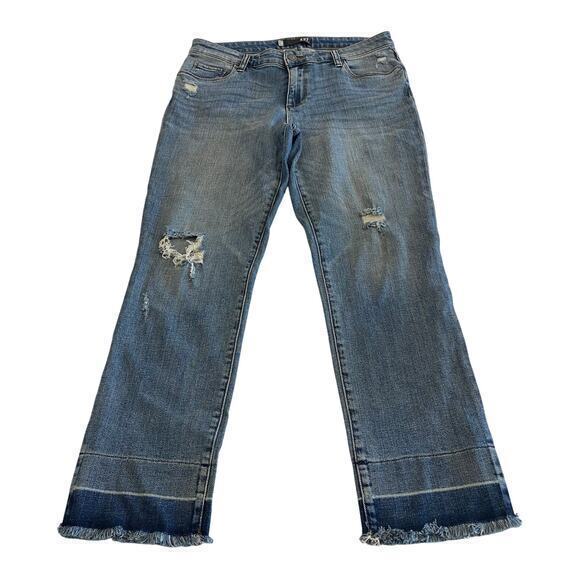 Kut from the Kloth Reese Ankle Straight Jeans Distressed‎ size 10 - Picture 1 of 10